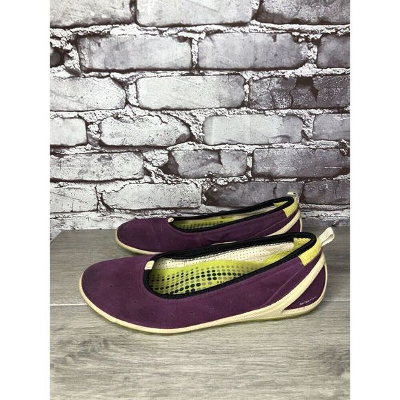 ECCO Biom Natural Motion Purple Suede Slip On Comfort Ballet Flats Women Sz 39EU - Picture 1 of 16